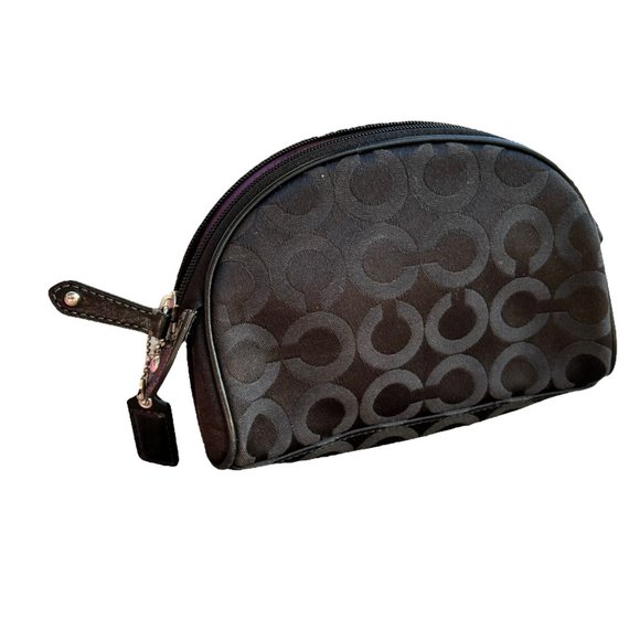 Coach Black Small Clutch Bag /Wallet Purple Lined - Picture 2 of 7